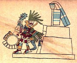 Huitzilopochtli Standing Before A Teocalli