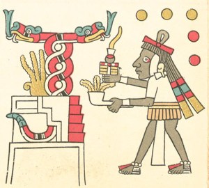 A Priest Offers Incense At A Temple, Plate 27 Of The Codex Fejéváry-Mayer